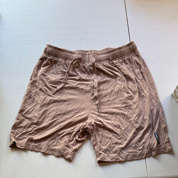 Comfy Tan Unisex Athletic Shorts - Picture 1 of 4